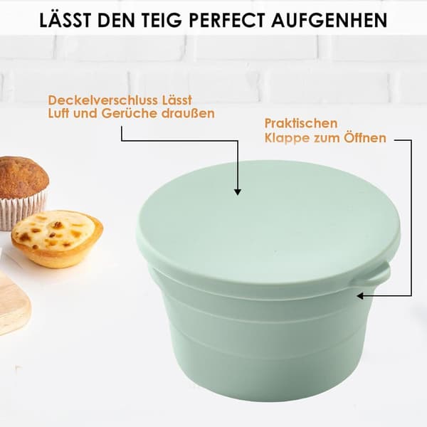 Surdejsbrød Bagekurve, Silikone Pizza Dej Hævebeholder - Foldbar Surdejs Pizza Kurv, Surdejsbrød Hæveskåle
