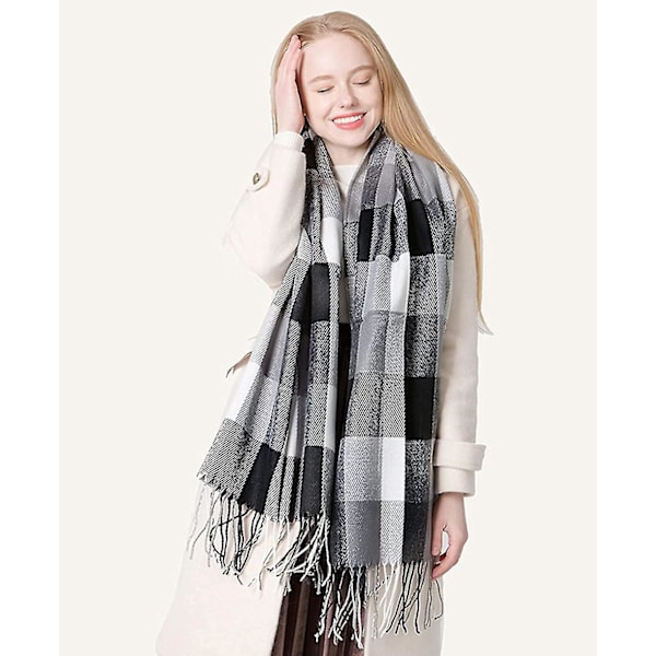 Damhalsduk och sjal vinter damhalsdukar filt sjal för Lmell kvinnor tartan sjal damer
