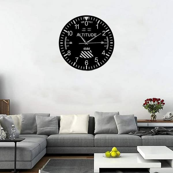 Höjdmätare Väggklocka Spårning Pilotplan Höjdmätning Modern Väggklocka Klassiskt Instrument Black