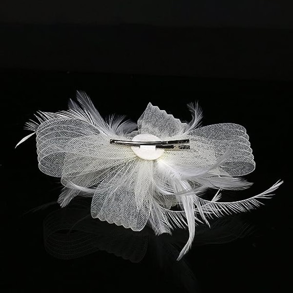 Kvinners Fascinator Hat Blomster Bryllup Fascinator Hodebånd Fjær Flapper Brud Hodeplagg Hodeplagg Pillbox Hat Bowler Mini Topp Hat
