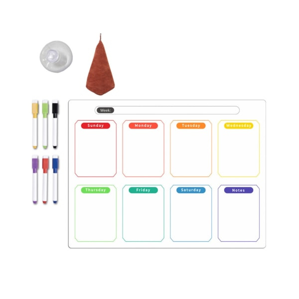 Køleskabsmagnetisk kalender Ugentlig planlægger Magnetisk kalender Whiteboard Månedlig to-do-liste Indkøbsliste Tavle null - CT808