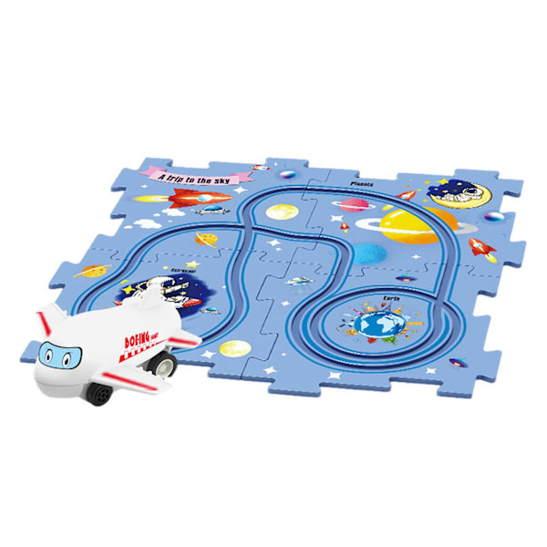 Tee-se-itse-sähköinen rata-autolelu, paristokäyttöinen leluauto ja pulmapalapelti lapsille Space 5pcs/Set