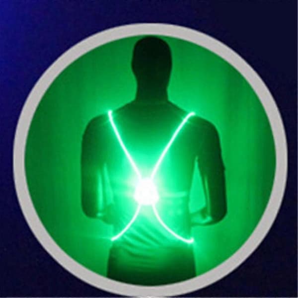 1 stk Lysende LED Refleksvest Sikkerhetsbelte Stropp Nattløping Sykling Glød Green