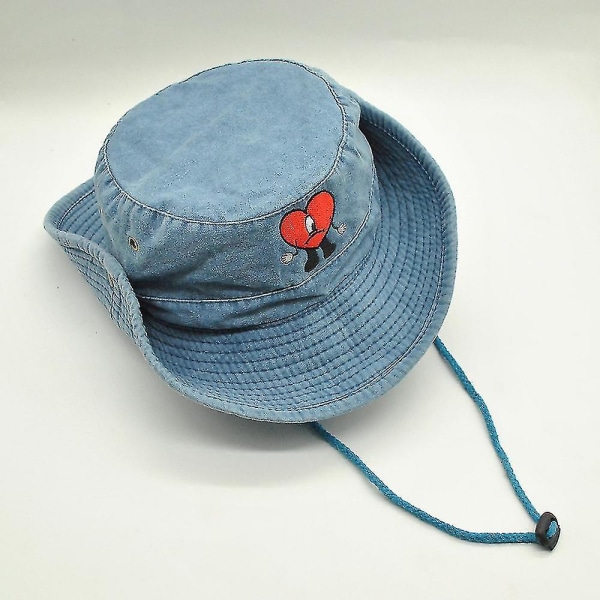 Fashion Sports Team Hat Bad Bunny Hat Broderad Bred Brätte Tvättat Bomull Safari Bad Man Vandring Fiske Kanin Hat 9