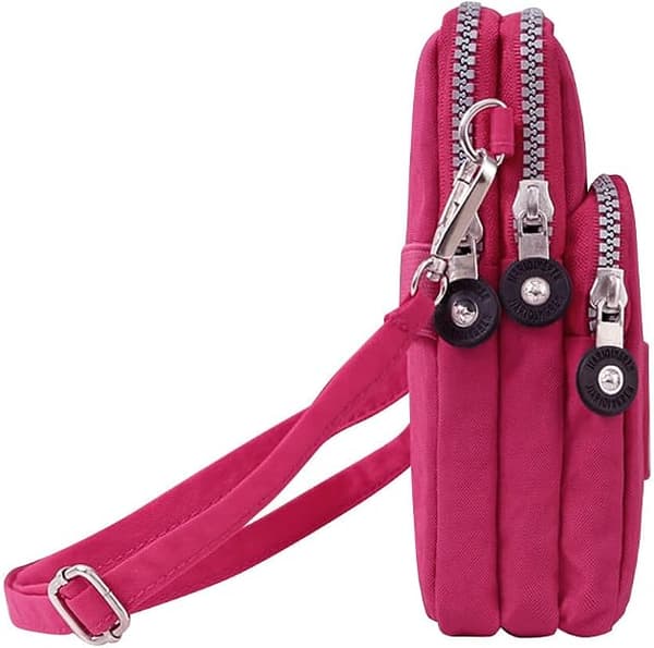Damväskor Flickor Nylon Design Liten Crossbody Väska Handväskor(Djupröd)