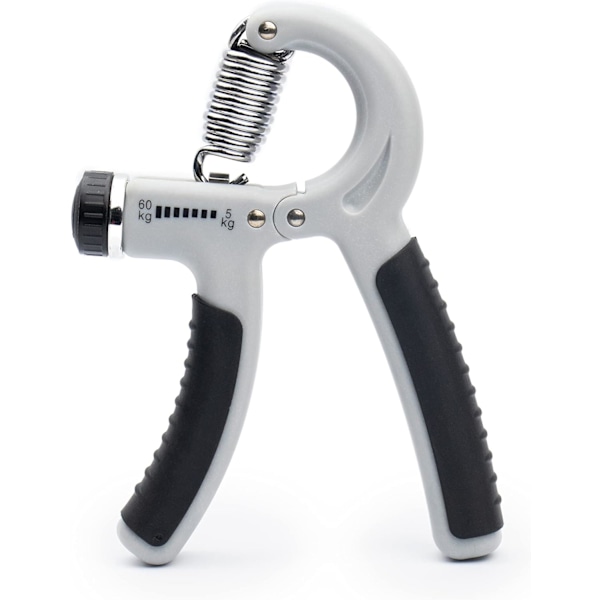 5-60 kg grepstyrkeøvelse – Justerbar håndgrepstyrker med rustfritt stålfjær for sterke håndledd, fingre, underarm, hender Grey