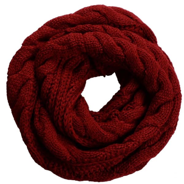 Dam vinter stickad infinity halsduk mode tjock varm cirkel loop halsdukar blå Winered
