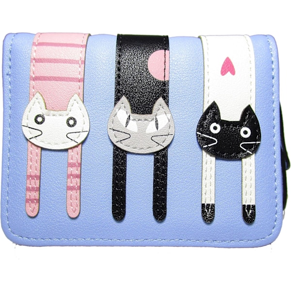 Kvinnors konstläder söt tecknad djur katt plånbok smal liten clutch väska myntväska