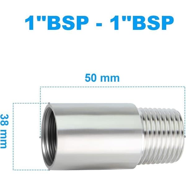2 stk. 50 mm 1\" hun x 1\" han BSP nippel støbt rør 304 rustfrit stål rørfittings