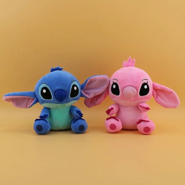 18 cm 2-pack sömnad gosedjur - Miotlsy Stitch gosedjur plysch gosedjur, blå + lila