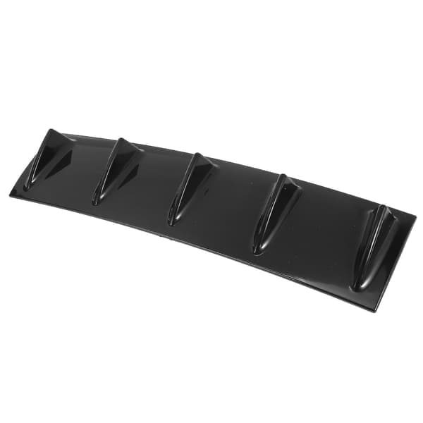 2x Varm 58,4x15,2cm Stil Universell Bakre Støtfanger Leppe Diffuser 5 Fin Glans Svart Abs Bil Diffuser Finne