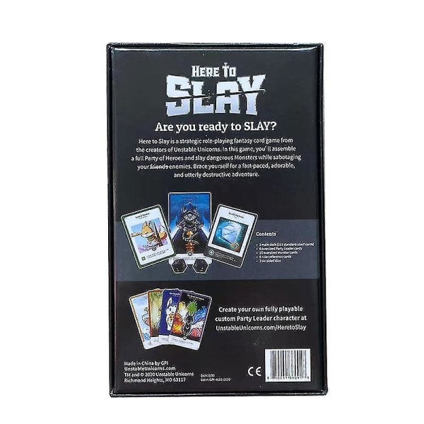 Engelsk version af Here To Slay er her for at kæmpe afslappet festkortspil Multiplayer strategispil