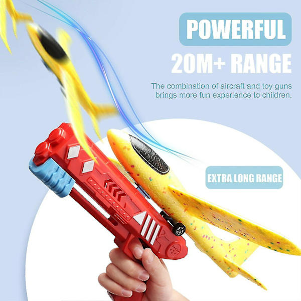 Flyvemaskine Launcher Legetøj Katapult Flyvemaskine Pistol Udenfor Flyvende Launcher Legetøj blue