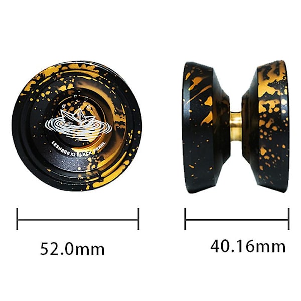 Professionell Yo-yo Oresponsiv Yoyo För Barn/vuxna Pro Aluminium Metall Yo-yo Boll För Mellanliggande Avancerad Lång Sömn Fancy Game Yoyo Black