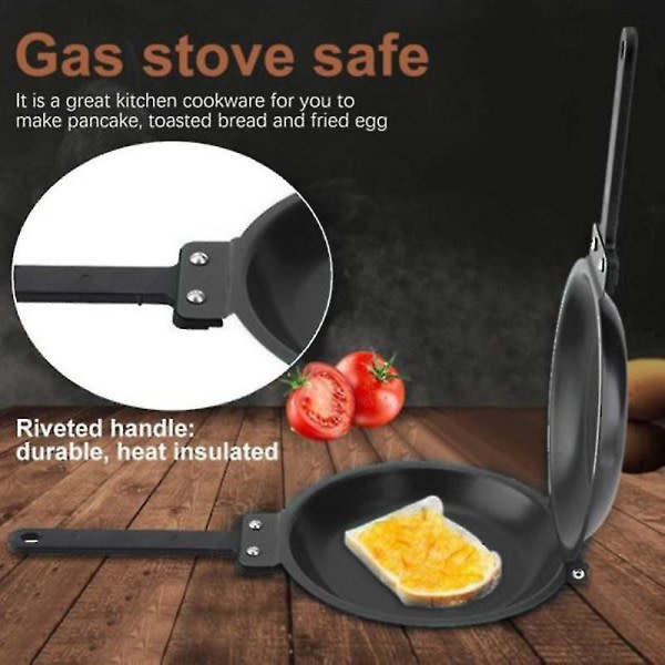 Dobbeltsidet stegepande Non-stick keramisk flip stegepande pandekagemaskine husholdningskøkken