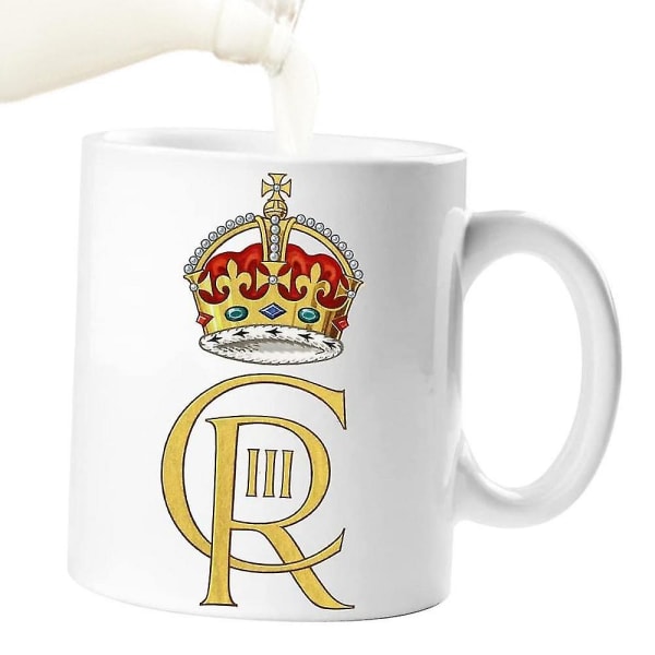350 ml King Charles III mønster keramiske kaffekopper te kop fejre Storbritannien konge 2024 Charles III kroningskrus