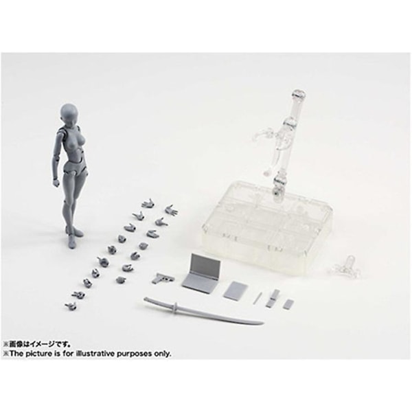 Figuarts Body Body-chan Body-kun Grå Farve Ver Sort Pvc Action Figur Samleobjekt Legetøj