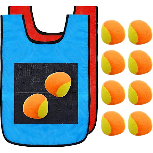 Dodgeball-spillsett 12 deler, 2 stk 16,9x11,8 tommer klebrig dodgeball-vest 10 stk