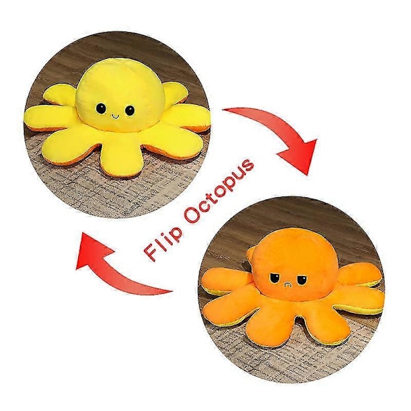 Kääntyvä Oktopus-Pehmolelu, Suuri Pehmo-Oktopus-Tyynylelu - Noin 90 cm (virhemarginaali) Orange 90cm