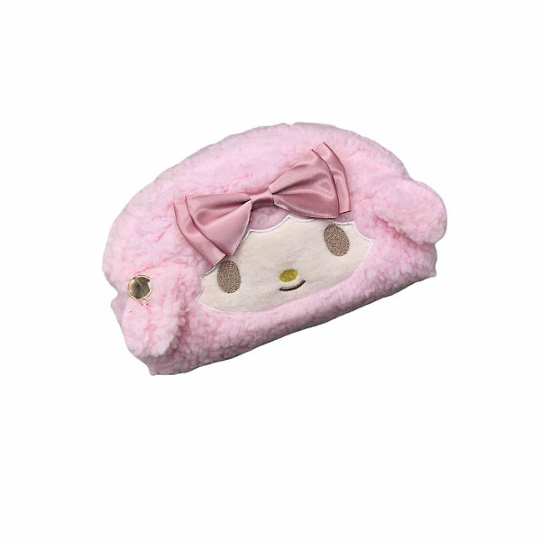 Fleece blyantpose etui japansk stil plys pen taske brevpapir æske til studerende udendørs bærbar makeup taske