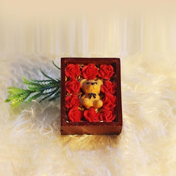 1/12 1/6 Scale Miniature Mini Bear Gift Box Doll House Decoration For Barbies Doll Accessories Toy