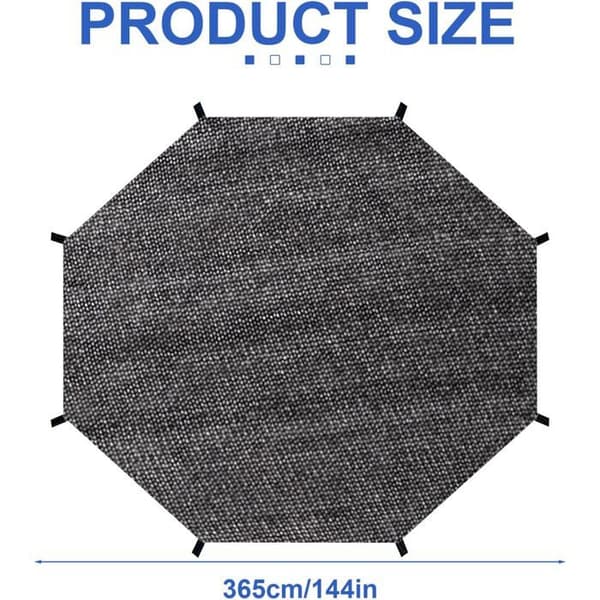 Solbeskyttelsesovertræk til trampolin - Diameter 365 cm - Til 8 stænger - UV-resistent - Trampolintilbehør