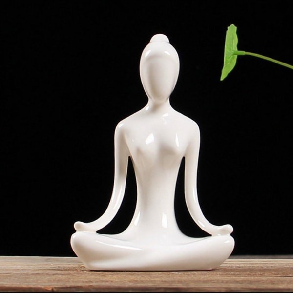 Zen Skulptur Figur Yoga Tænker Statue Have Ornament Home Cafe