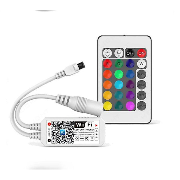 Led-strimmelbelysning 5m, 5050 Rgb-led-strimler med 24-tasters IR-fjernbetjening og strømforsyning, 1 rulle med farveskiftende led-båndlys til soveværelse, hjemmets loft