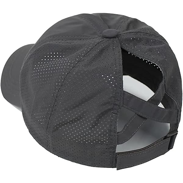 Basebollkeps för dam med korsad hästsvans, mörkgrå Dark Gray