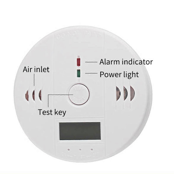 1/2-PACK Rökdetektor och kolmonoxidvarnare med LCD-display, 100% ny 1