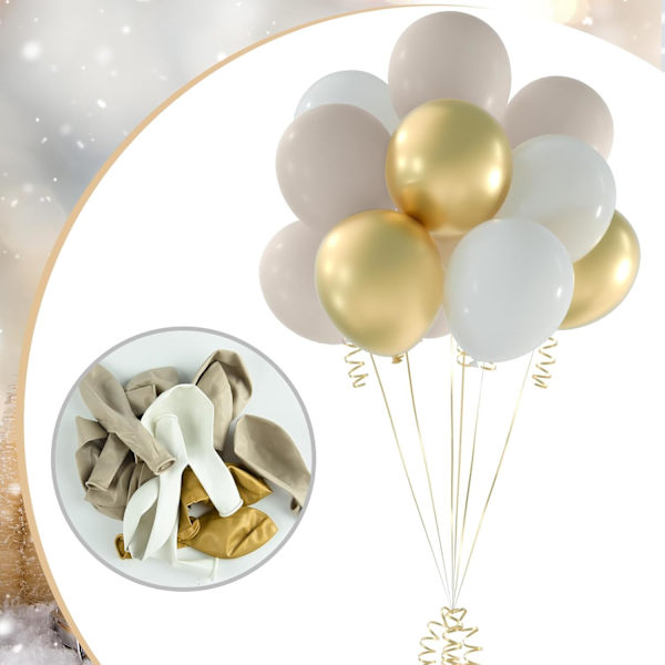 Vit sand guld ballongbåge kit 60 st 12 tum sandvit och metallisk guld ballong kit för födelsedag årsdag firande och boho bröllop