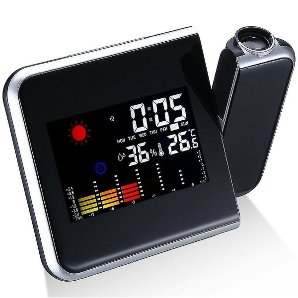 LCD-vekkerklokke radiostyrt klokke LED radiostyrt vekkerklokke slumrealarm bordklokke med projeksjon