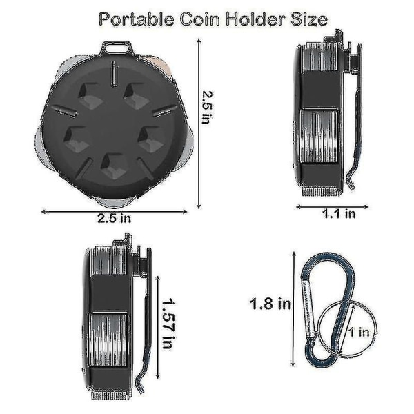 2-pak møntdispenser - bærbar møntkasse med klips, skiftholder Minimalistisk møntsamlingsvæg Bedste gave(hy)
