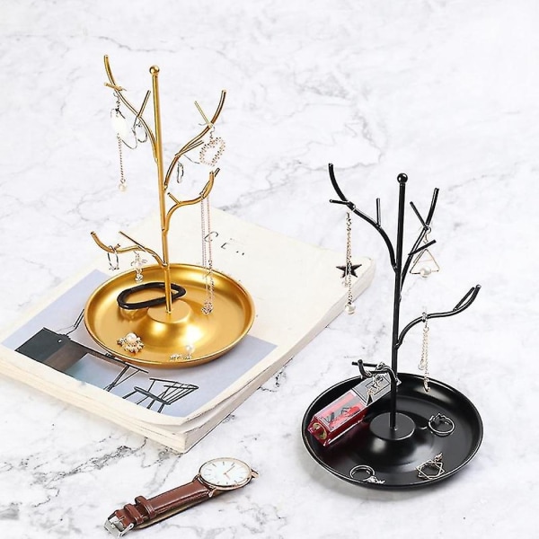 Jewelry Display Stand Rack Tree Stand Iron Necklace Earring Holder Bracelet Fashion Organizer Golde