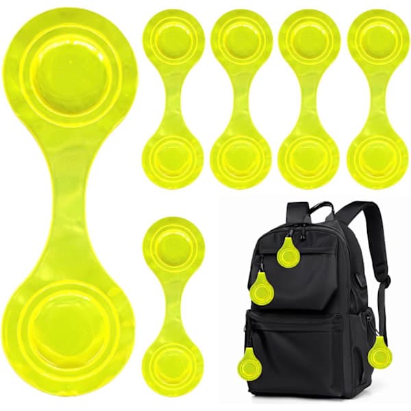 6 stk. magnetiske reflekser, reflekser til løb, reflekser til børn, sikkerhedsreflekser til rygsæk, jogging, klapvogn, cykel, refleks