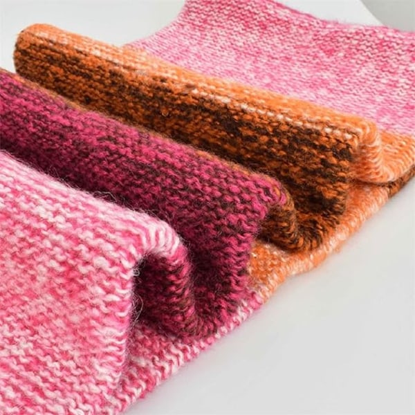 Kvinnor Färgglad Halsduk Vinter Stickad Loop Infinity Scarf Varm Wrap Cowl (C)