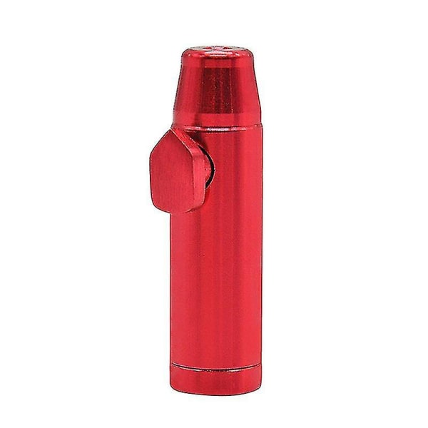 Metal Flat Bullet Rocket Sniffer Snorter Sniffer Dispenser Red