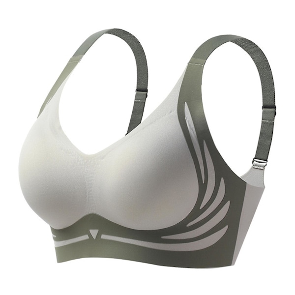 Lyftande Anti-Sagging Trådlös Push-Up BH Maskintvättbar Komfortunderkläder för Matchande Kläder Mint Green XL