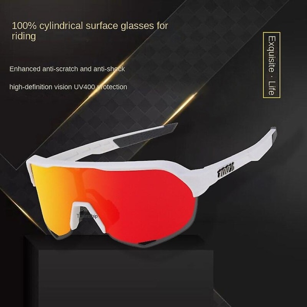 Utendørs briller for ridning sport langrenn briller tredelt dress Transparent gray frame red label