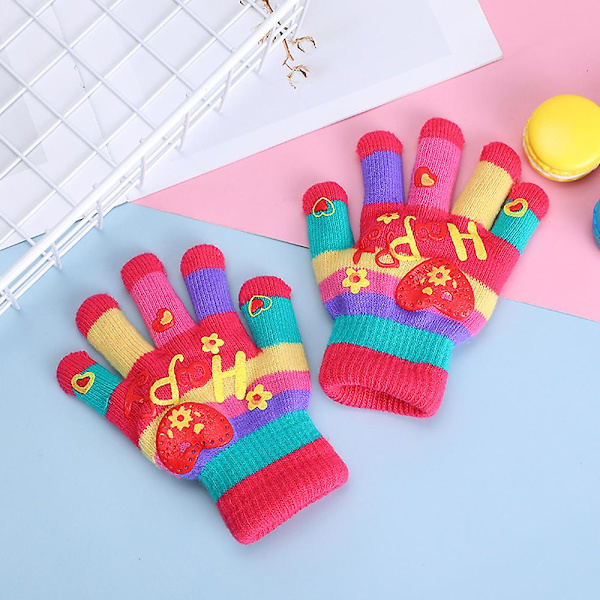 Børnehandsker til piger/drenge Unisex varme bløde vinterhandsker Style 6