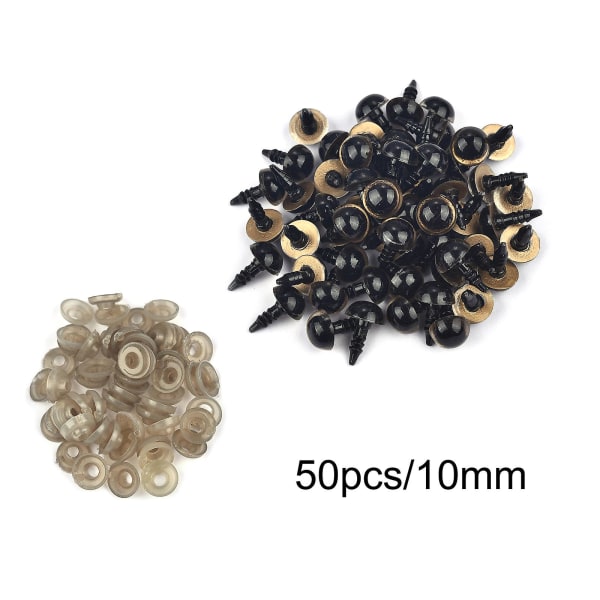 50/100 st 5-20 mm svarta plast säkerhetsögon för leksaker Amigurumi DIY-kit hantverk Nallebjörn leksaksöga för dockdekoration tillbehör 10mm-50pcs-gold