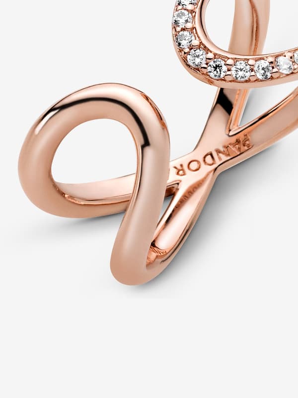 Pandora - Wrapped Open Infinity Ring - 14k roséguldplätering Circumference: 58mm