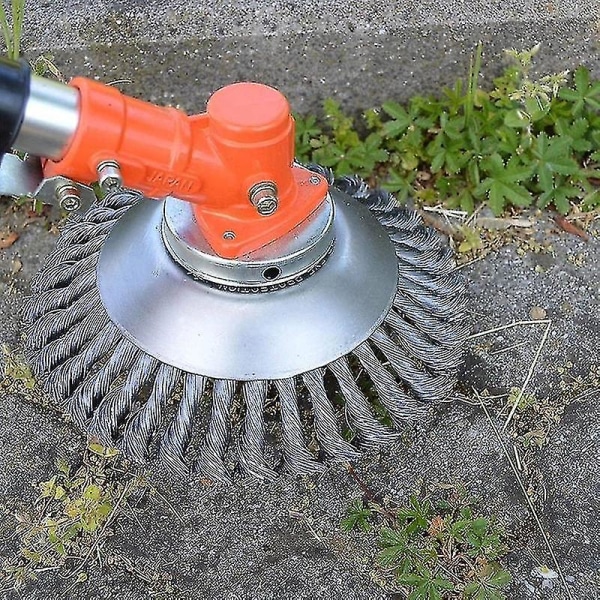200mm Stål Tråd Hjul Hage Ugressbørste Gressklipper Gress Spiser Trimmer Børste Kutter Verktøy Hage Gress Trimmer Hode Ugressbørste 8in