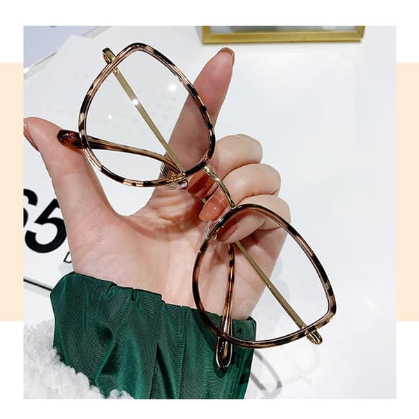 Blålysfilter Computer Briller Cat Eyes Stel Photochromic Linse Uv Blokerende Nuancer Briller Til Gaming Studerende Anti-blue Light Tea Gold Frame