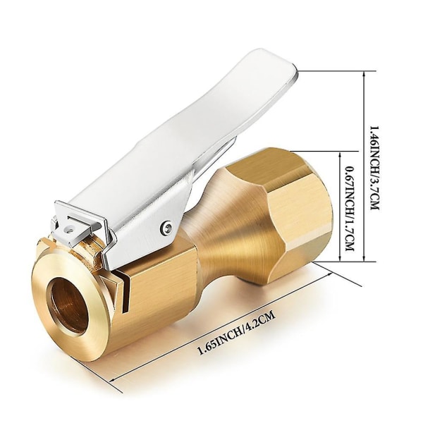 Bil Dæk Luft Chuck med Åben/Lukket Flow Lock og Hurtigkobling Klemme (13mm)