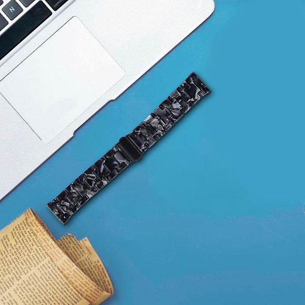 Ersättningsarmband för Garmin Vivoactive 4, 22 mm vattentätt klockarmband i harts med blommönster Black Style L Garmin Vivoactive 4