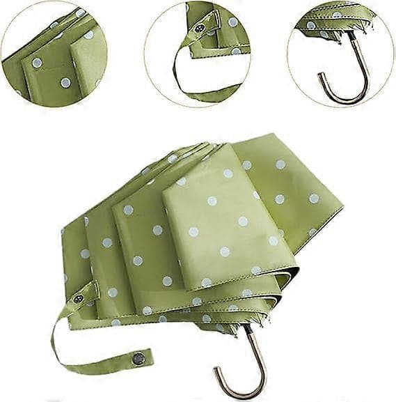 Hopfällbart paraply 6 ribbor Paraply Sött vattenavvisande reseparaply Vindtätt paraply Regnparaply Green