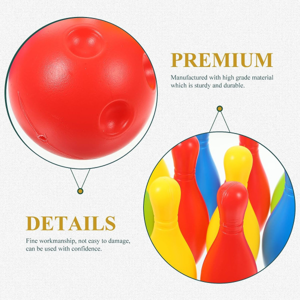 Keilailusetti lapsille, Mini-lelu keilailusetti Puutarha Keilat Peli Sisätilojen juhlapelit 10 kpl Keilapeli 2 pallolla lapsille 3+ vuotta