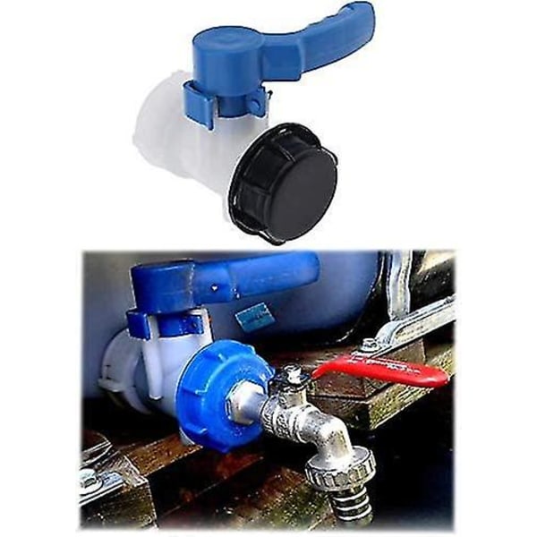 Universal IBC-adapter för IBC-vattentank, IBC-tank, 62 mm IBC-kran, Dn40 klaffventil Hy
