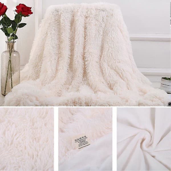 80x120cm Blødt Fluffy Rya Tæppe Varm Seng Sofabetræk Sengetæppe Tæppe Lys orange